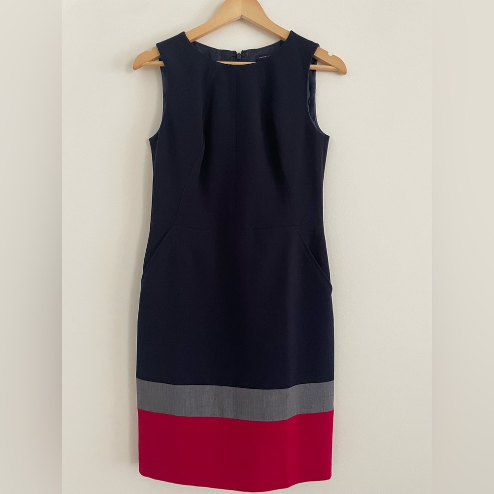 Tommy Hilfiger Navy Blue Colour Block Sheath Mini Dress